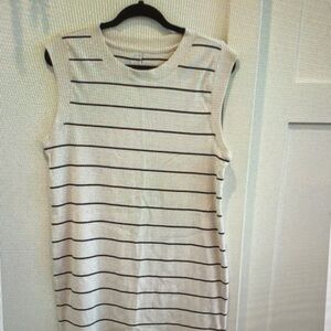 a new day White Sleeveless Mini Dress with Black Stripes